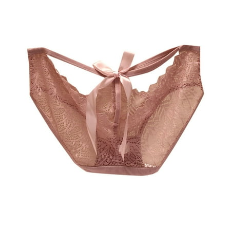 Xiaoxatg Sexy Panties for Women Hollow Out Underwear For Women Sexy And Seamless See Through Bow Hot And Tempting Plus Size Transparent Low Waist Triangle Pants Womens Panties Seamless