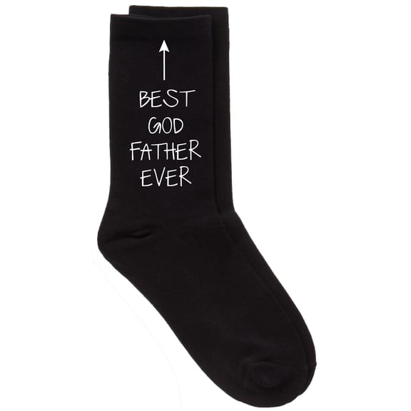 Best God Father Ever Black Calf Socks Birthday Socks Christmas Present Mens Birthday