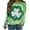 Green-3, variant on Ohufall Crewneck Sweatshirt for Women Oversized St. Patricks Day Shamrock Printed Long Sleeve Pullover Hoodless Sweatshirts Tops
