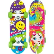 Titan 17 In. Flower Power Princess Girls' Complete Skateboard, Multi-Color