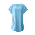 thumbnail image 3 of Hiiko Women's Solid Loose Fit Casual Dress Short Sleeve Drop Shoulder A Line Midi Dress, 3 of 3