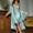 Light Green, variant on Twinset Nighty&Robe Set Lady Print Bathrobe Gown Suit Spring Summer Nightgown Kimono Sleepwear Satin Home Dress Loungewear