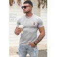 thumbnail image 4 of ABPHQTO Camiseta gris con estampado de póquer liso para hombre, 4 of 5