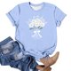 thumbnail image 3 of Camiseta de Manga Corta de Verano para Mujeres con Estampado Floral de Moda con Cuello Redondo Y Mangas Cortas, Camisetas de Manga Corta de Mujer, 3 of 5