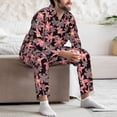thumbnail image 7 of Yiaed Lilies Flowers Print Men’s Pajamas Set - Long Sleeve Button Down Sleep Shirt and Pajama Bottoms Sleepwear Set Mens Pjs Sets Men's Pajama Bottoms-XX-Large, 7 of 7