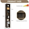 thumbnail image 3 of VECELO Tall Narrow Corner Bookcase, Enclosed Free-Standing Storage Cabinet with Adjustable Shelves, Anti-tilting Device and Dust-Free Organization, Brown, 3 of 11