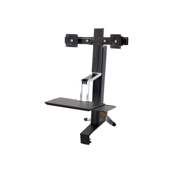 Ergotron WorkFit-S - Standing desk converter - rectangular - powder-coated steel, polished aluminum, high-grade plastic - black