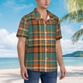 thumbnail image 3 of Honeii colorful plaid Print Men’s Hawaiian Shirt,Classic Button-Down Short Sleeve Shirt, for Beach, Vacation, and Outdoor Activities,Small, 3 of 7