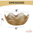 thumbnail image 2 of Mela Artisans Gold Wire Fruit Basket Kitchen Counter - Medium, Gurez Valley Design , Decorative Round Wire Basket , Modern Metal Vegetable & Fruit Bowl , Cute Farmhouse Table Decor , 9 x 4 x 4, 2 of 7