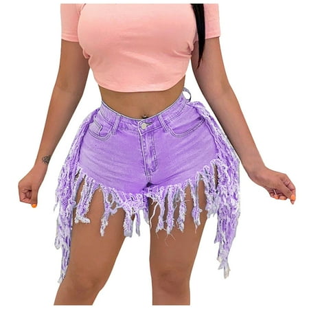 

LIBRCLO Womens Casual Straight Leg Jean Shorts Pajama Shorts