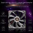 thumbnail image 2 of New Arrival Quad 4 LED Light 120mm PC Computer Case Cooling Fan Mod Easy Installed Fan 12V, 2 of 8