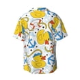 thumbnail image 2 of Xecao offers the Ducks and Anchors for Men's Casual Short-sleeved Shirt, a button-up collared shirt with a pocket, perfect for beach vacations and yacht travel in the Medium size., 2 of 7