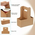 thumbnail image 3 of Uxcell 2 Cup Drink Carrier Handle 10Pcs Kraft Paperboard to Go Coffee Cup Holder Brown, 3 of 7