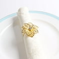 thumbnail image 2 of Rhinestone Crystal Flower Napkin Rings Wedding Holiday Table Decoration - Set of 4 (Gold Bauhinia), 2 of 4