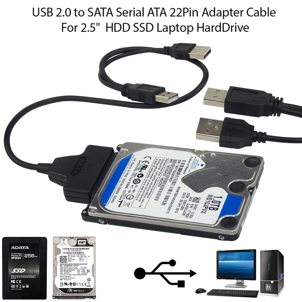 Sata USB 2.0 To 7+15 Line 2.5inch USB To Sata Hard Drive Adapter Cable Converter 