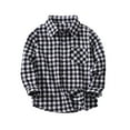 thumbnail image 2 of LFEOOST Toddler Baby Boys Plaid Flannel Shirt Long Sleeve Button Down Shirts Kid Western Shirts Long Sleeve Shirt Black 12-18 Months, 2 of 5