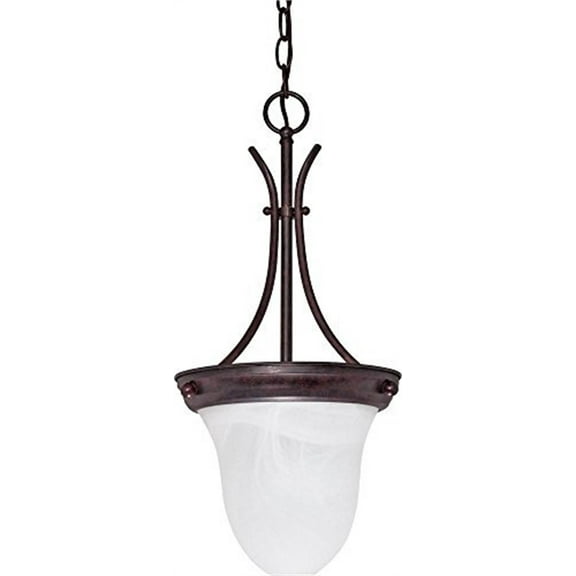 Nuvo 60-395 - 1 Light - 10" - Pendant - Alabaster Glass Bell