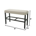 thumbnail image 4 of Xukmct Linen Fabric Seat Counter Height Dining Bench for Living Room, Dining Room, Beige, 4 of 7