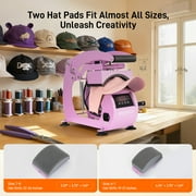 Hat Heat Press Machine,GOCHIFIX Manual Hat Heat Press with 2pcs Interchangeable Platens for Caps Hats T-Shirts and HTV Iron On and Sublimation Projects,Pink
