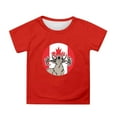 thumbnail image 1 of XDZJLR Girls Shirts Short Sleeve Summer Crewneck Casual Fit Basic Tees Red 8-9 Years, 1 of 4