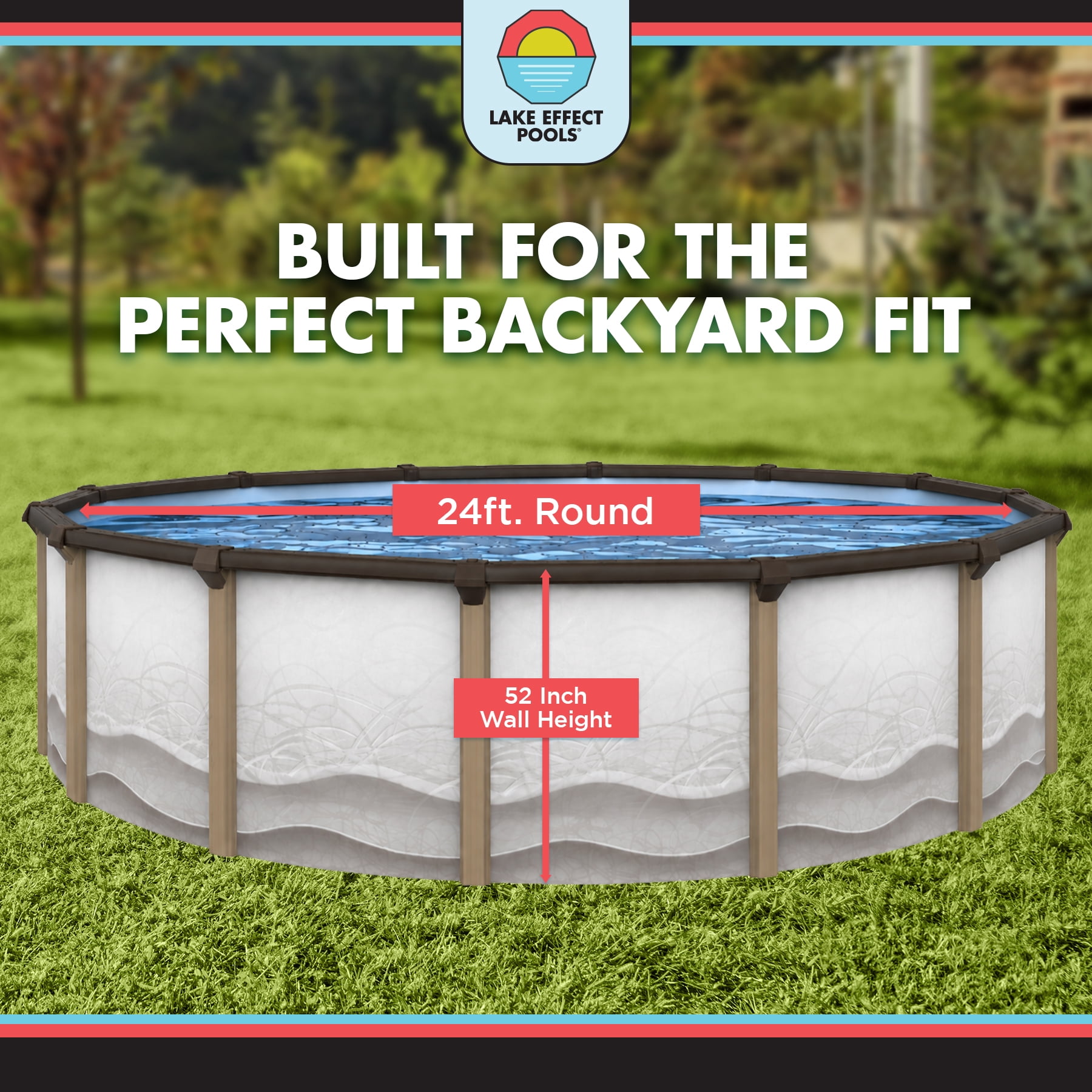 Lake Effect 24' x 52" Cozumel Round Steel Walled Above Ground Swimming Pool