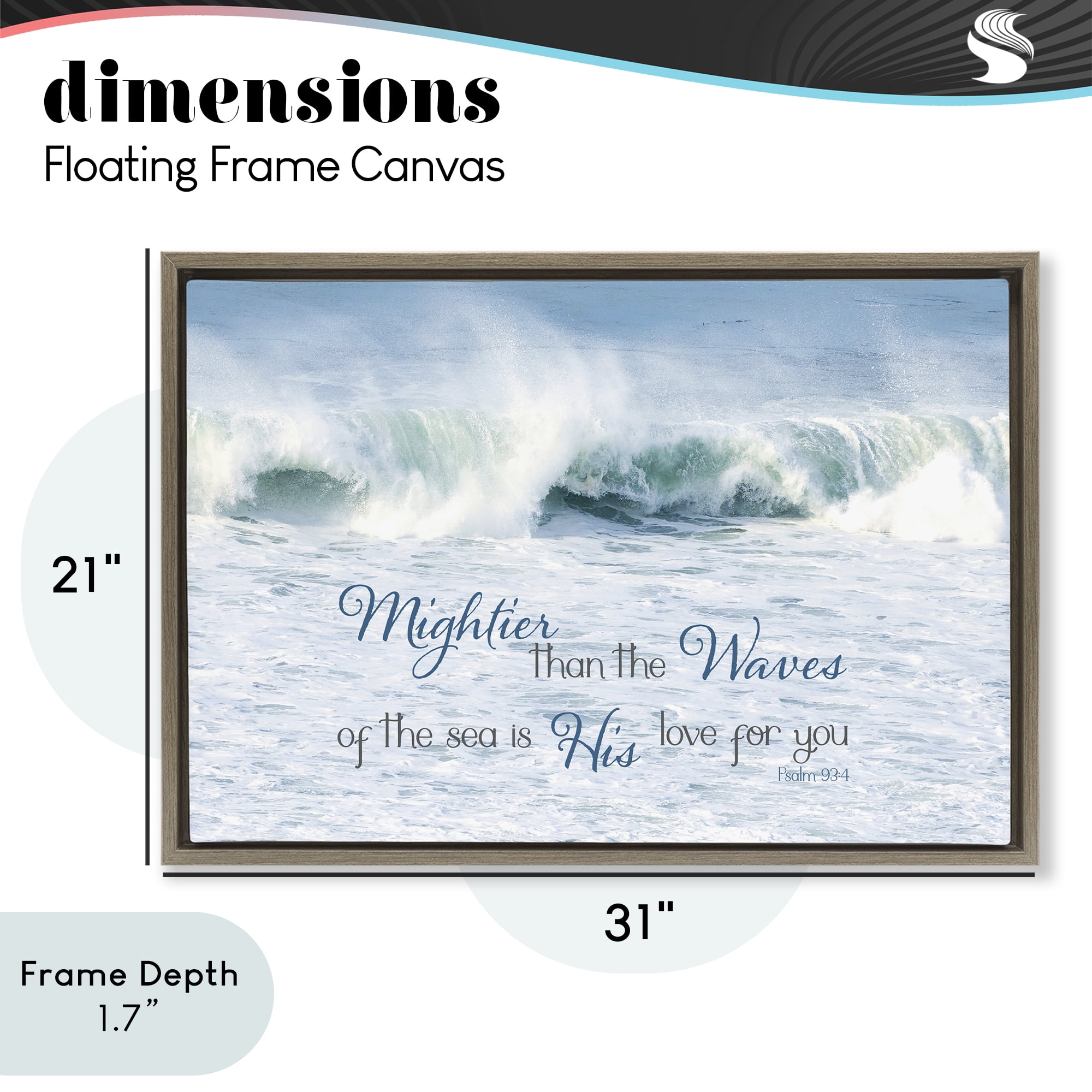 Stupell Industries Mightier Than The Waves Brown Framed Floater Canvas Wall Art, design by Kathy Mansfield