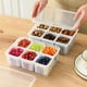 thumbnail image 1 of Paquete de 2 contenedores de almacenamiento de alimentos con tapas, bandeja para frutas y verduras con 12 divisores pequeños, contenedores de almacenamiento de plástico para nevera, despensa, 1 of 5
