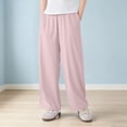 thumbnail image 2 of Girls' Pants Wide Leg High Waist Casual Sweatpants Summer Tween Flowy Baggy Joggers with Pockets Kids Back to School Clothes, 2 of 5