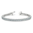 thumbnail image 3 of 14k White Gold Bracelet Tennis Moissanite Round 5 mm 7 in 14kw 16.00ctw. Colorless 4 Prong, 3 of 5