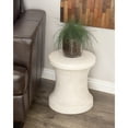 thumbnail image 3 of DecMode 14" x 16" White Fiberclay Ceramic Distressed Hourglass Outdoor Accent Table, 1-Piece, 3 of 15