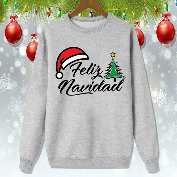 Matching Christmas Sweater for Family Cotton Oversized Matching Christmas Shirts Soft Relaxed Funny Merry Christmas Couples Sweatshirts for Women Men Boys Girls ( Men 1 Grey XL )