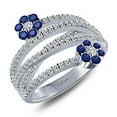 thumbnail image 3 of Lafonn Classic Sterling Silver Platinum Plated Lassire Simulated Sapphire Ring (1.43 CTTW), 3 of 5