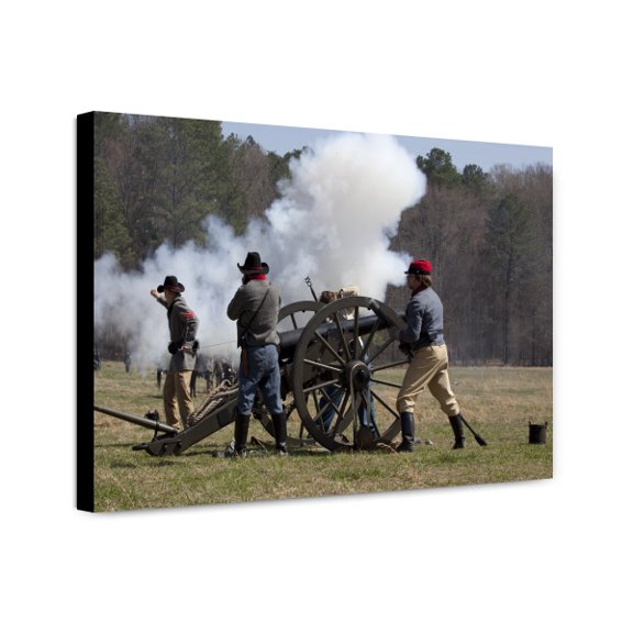 Canvas Print: Reenactment Of Civil War Siege Of April 1862, Bridgeport, Alabama