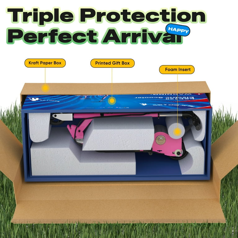 Zupapa, Electric Scooter with Removable Seat, 10MPH Max, Pink