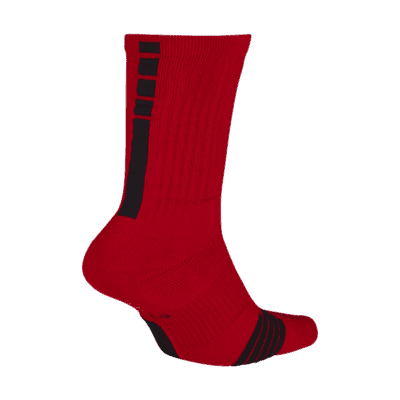 Nike Elite Crew Basketball Socks Color: University Red/Black/Black Size: XL