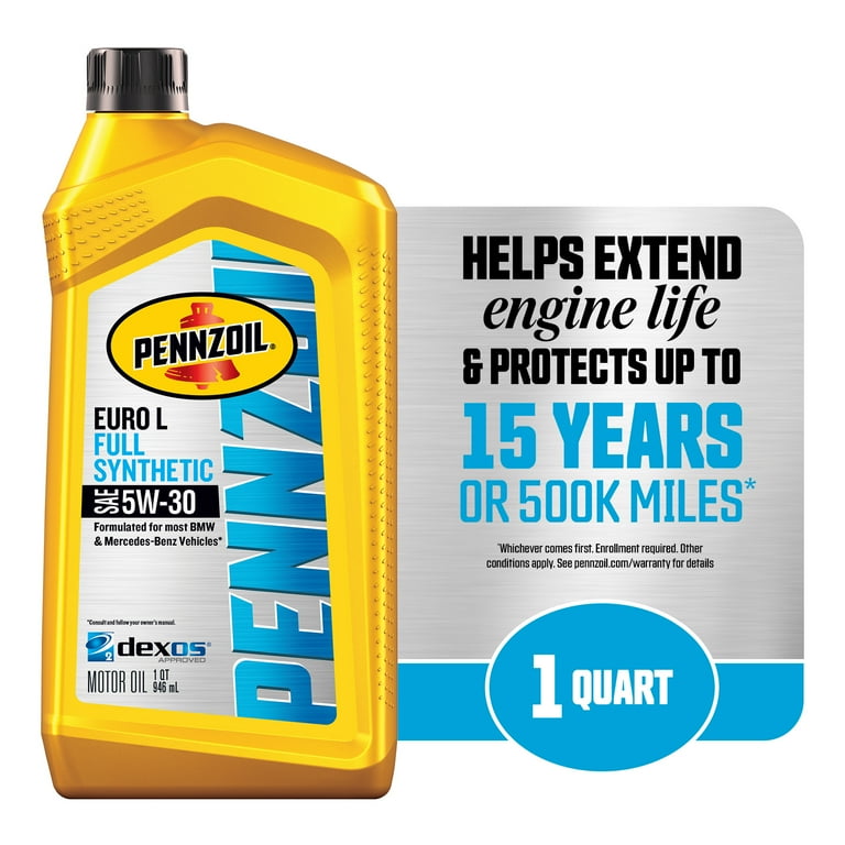 Pennzoil Platinum Euro L Full Synthetic 5W-30 Motor Oil, 1 Quart