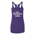 thumbnail image 2 of Wild Bobby Make Heaven Crowded Inspirational/Christian Women Tri-Blend Racerback Tank Top, Purple Rush, X-Large, 2 of 5