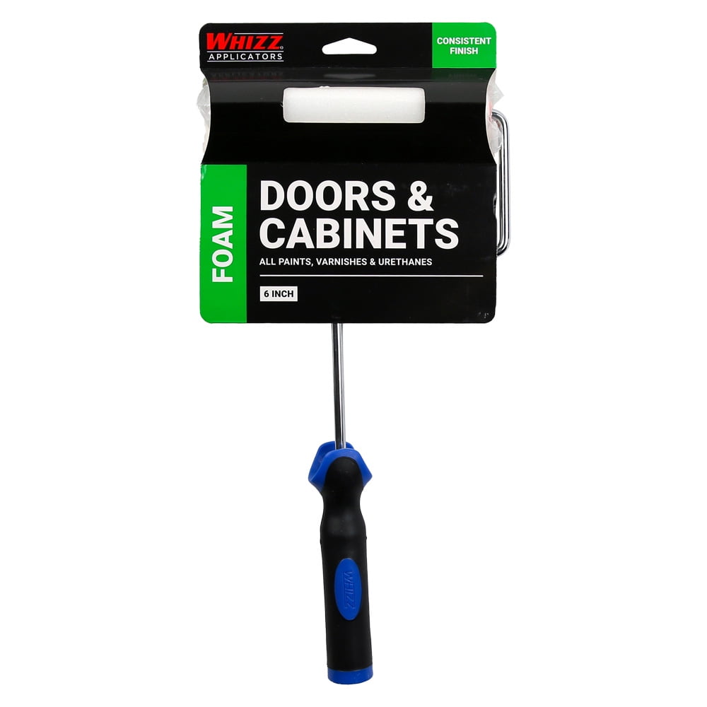 (3 pack) WHIZZ 6" Foam Mini Paint Roller with Handle for Cabinets & Doors