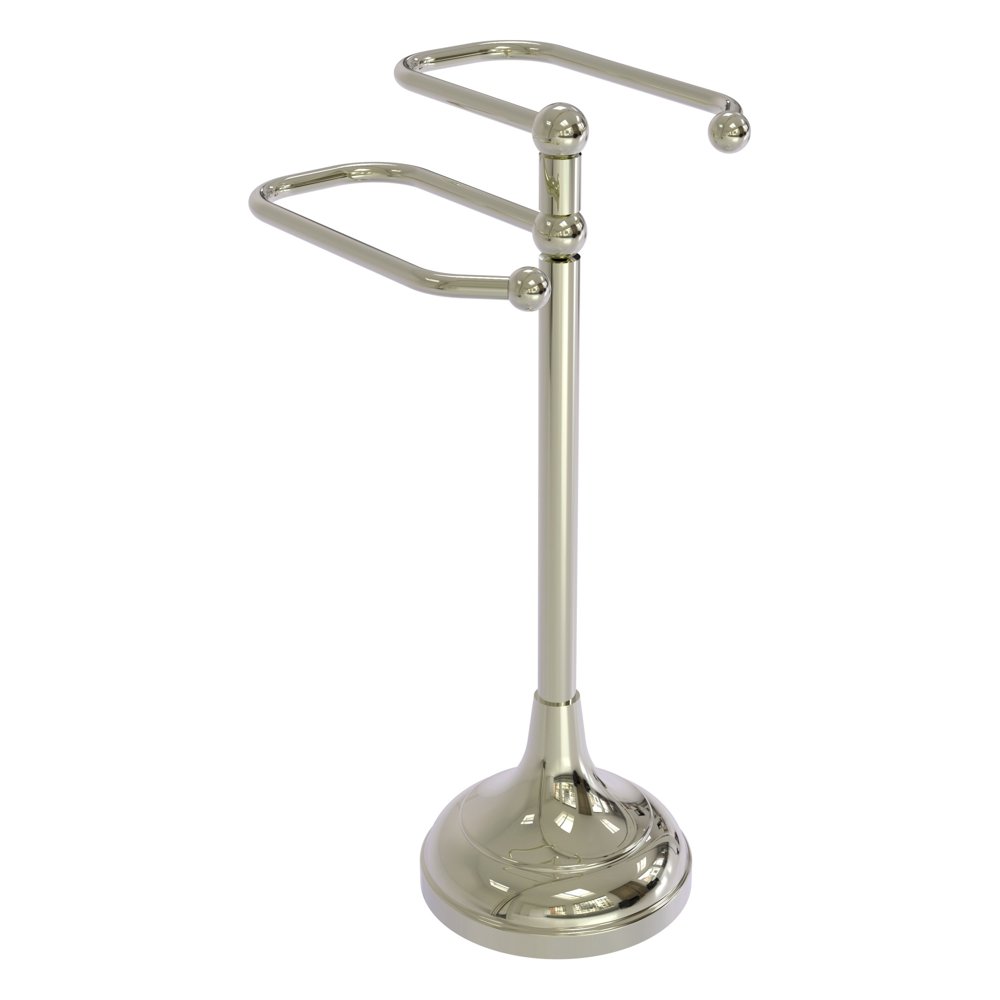 Freestanding Two Arm Guest Towel Valet Polished Nickel