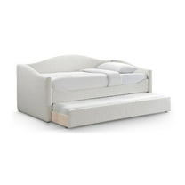 Meridian Furniture Arlo Cream Boucle Fabric Twin Daybed