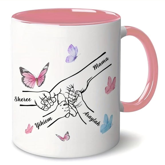 Personalized Mom Cup Custom Mother s Day Birthday Christmas with Child s Name Elegant Parent Child Love Design Ceramic Coffee Mug Microwave Dishwasher