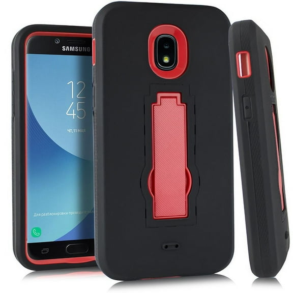 GSA Kickstand Hybrid Case For Samsung Galaxy J3 (2018), J337, J3 Star Black/Red