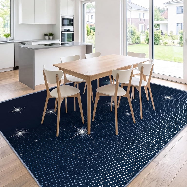 Blue Area Rug With Patterns Navy Blue Night Sky Galaxy Dots Pattern Washable Area Rug,Scattered ...
