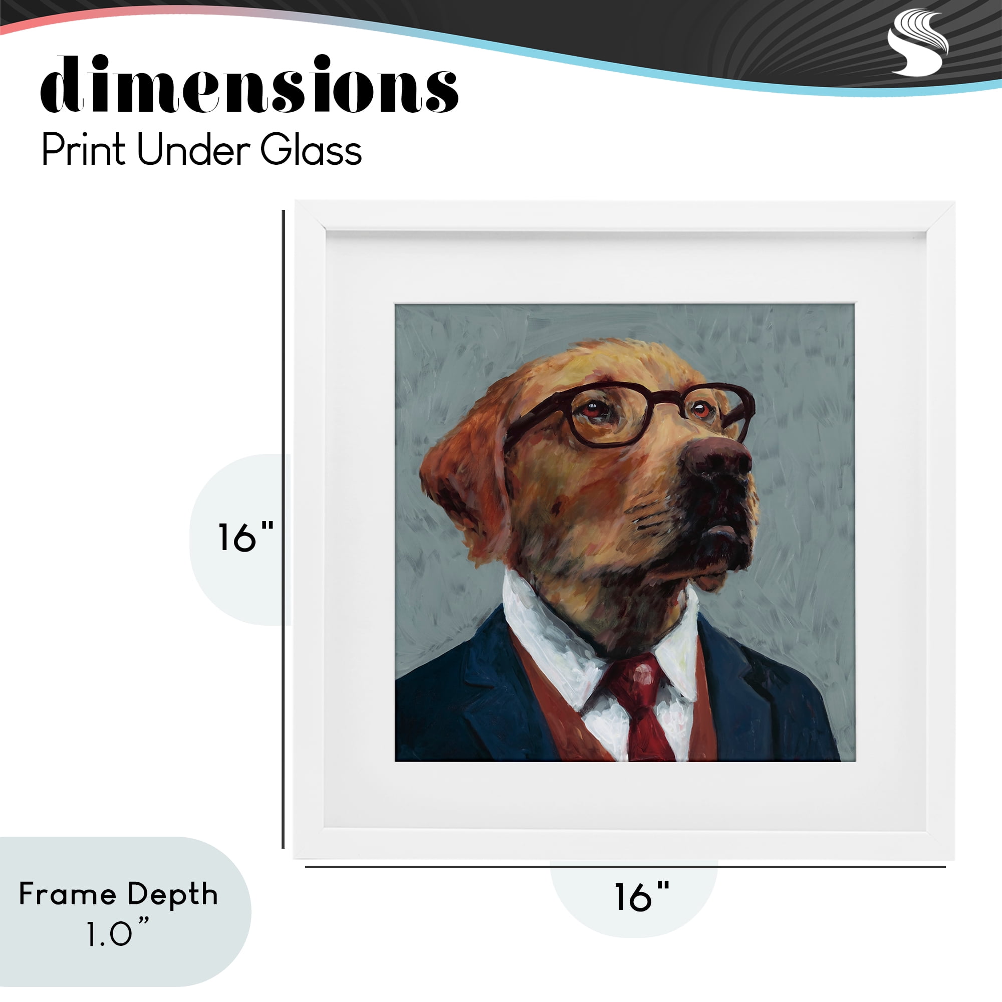 Stupell Industries Bark Kent Portrait White Framed Print Under Glass, design by Studio Bautista