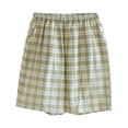 thumbnail image 3 of Mens Casual Shorts Thin Plaid Short Pants with Side Pockets Comfortable Summer Breathable Outdoor Shorts for Men Light Green XL, 3 of 3
