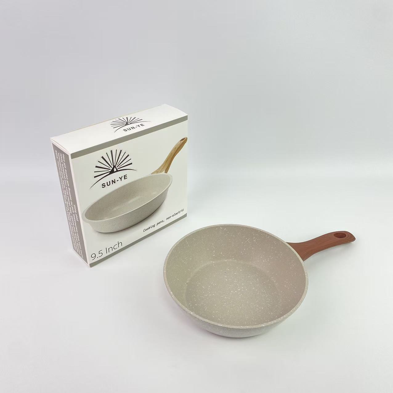 SUN-YE Skillets,Nonstick Ceramic Frying Pan Skillet, 8-Inch Omelet Pan, Healthy Non Toxic Chef Pan, Induction Compatible Egg Pan with Heat Resistant Handle, PFAS-Free, White