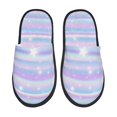 thumbnail image 1 of Fotbe Striped Gradient Pantuflas Peludas para Mujer con Estampado, Zapatillas de Peluche, Zapatos de Invierno para Casa, Uso Interior y Exterior-Medium, 1 of 8
