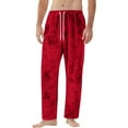 thumbnail image 7 of Homeyce Fleece Pajama Pants for Men Solid Color Drawstring Sleepwear with Pockets Soft Sleep Comfy Jogger Baggy Sleepwear Pjs Flannel Fleece Sleep & Lounge Pants,Red L, 7 of 7