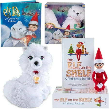 The Elf on the Shelf Boy and Arctic Fox Value Pack- Elf Blue Eyed Boy and Adoptable Pet - Each Includes Official Story Books and Accessories- Start Your Holiday Tradition w Your Own Elf Pets