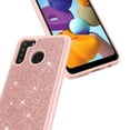 thumbnail image 3 of Value Pack + for Samsung Galaxy A21 with Tempered Glass Glitter Hard Case Hybrid Cell Phone Case Glitter Shock proof Edge Slim Bumper Scratch Cover (Rose Gold), 3 of 4